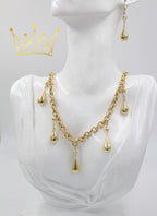 14k Gold necklace with 5 drops