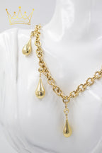 14k Gold necklace with 5 drops
