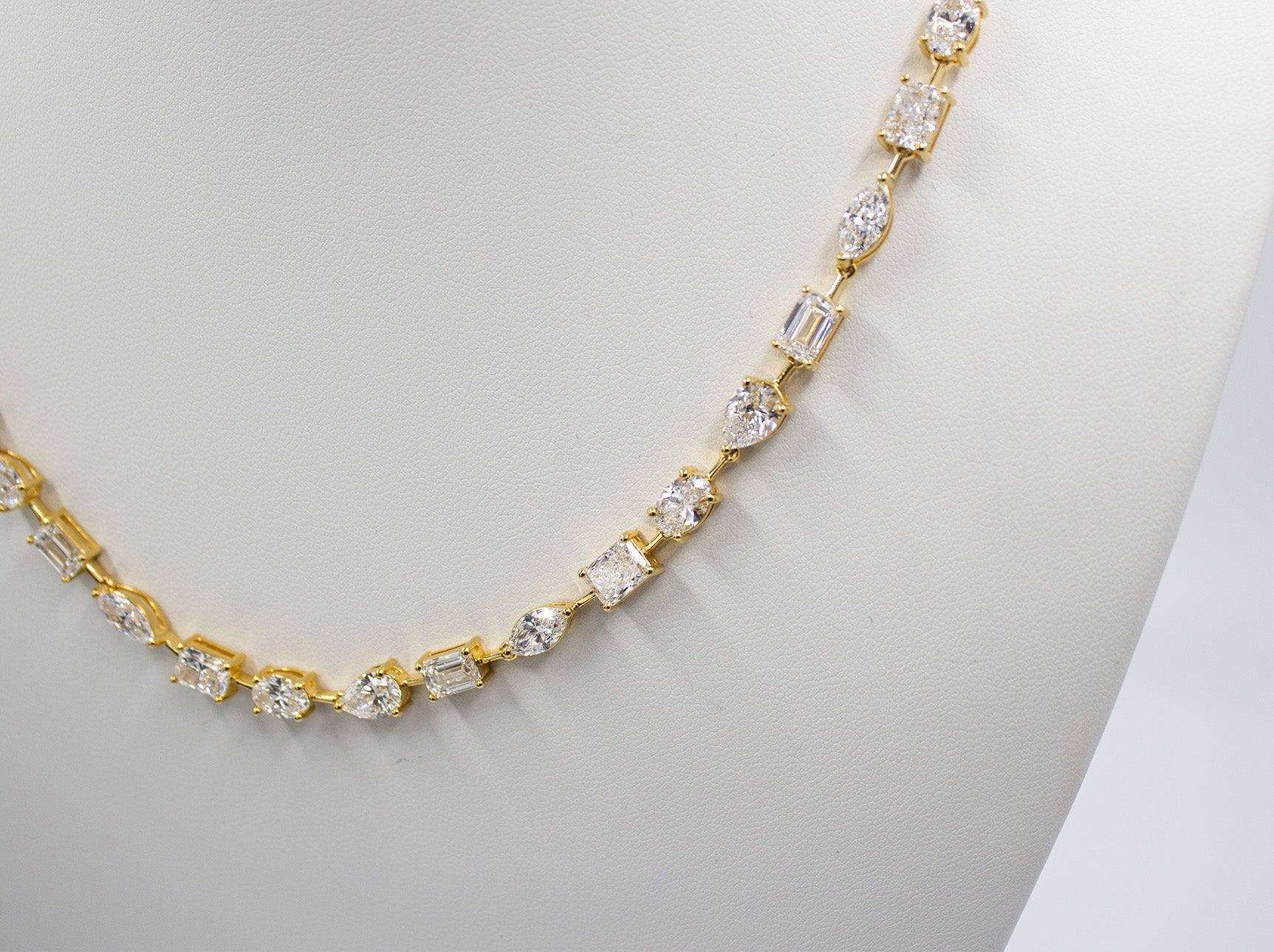 14K Gold Fancy Tennis Necklace
