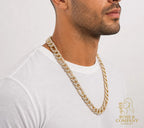 14K Gold Figaro Monaco Chain with Zirconias