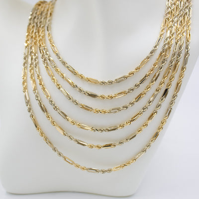 14K Gold Two-Toned Milano Chains