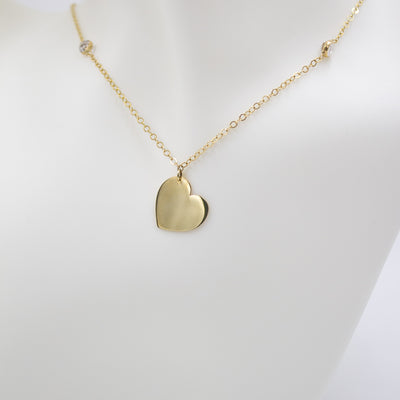 14k Gold Necklace with Heart