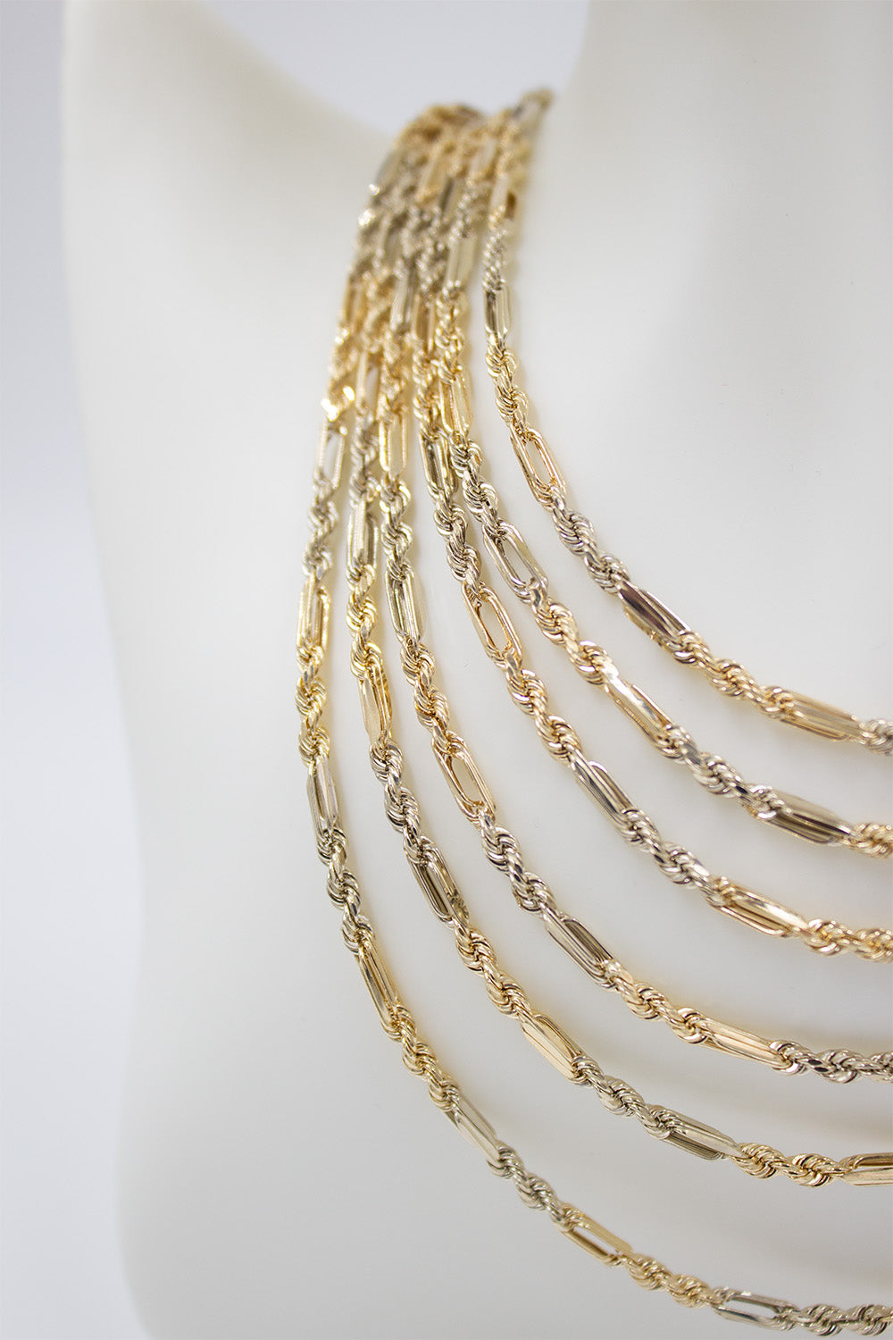 14K Gold Two-Toned Milano Chains
