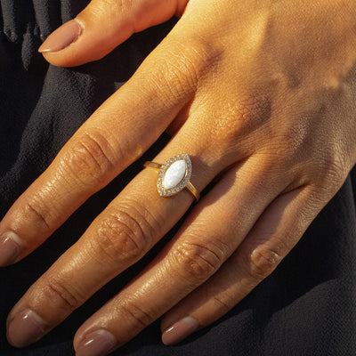 14K Gold Opal Ring