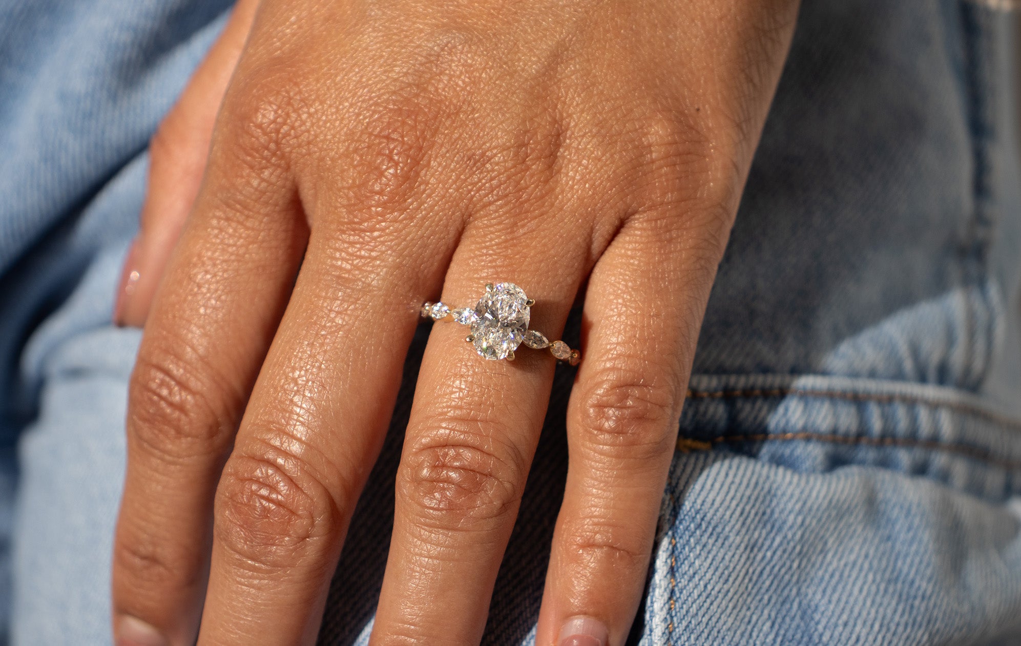 14K Gold Oval Cut Engagement Ring