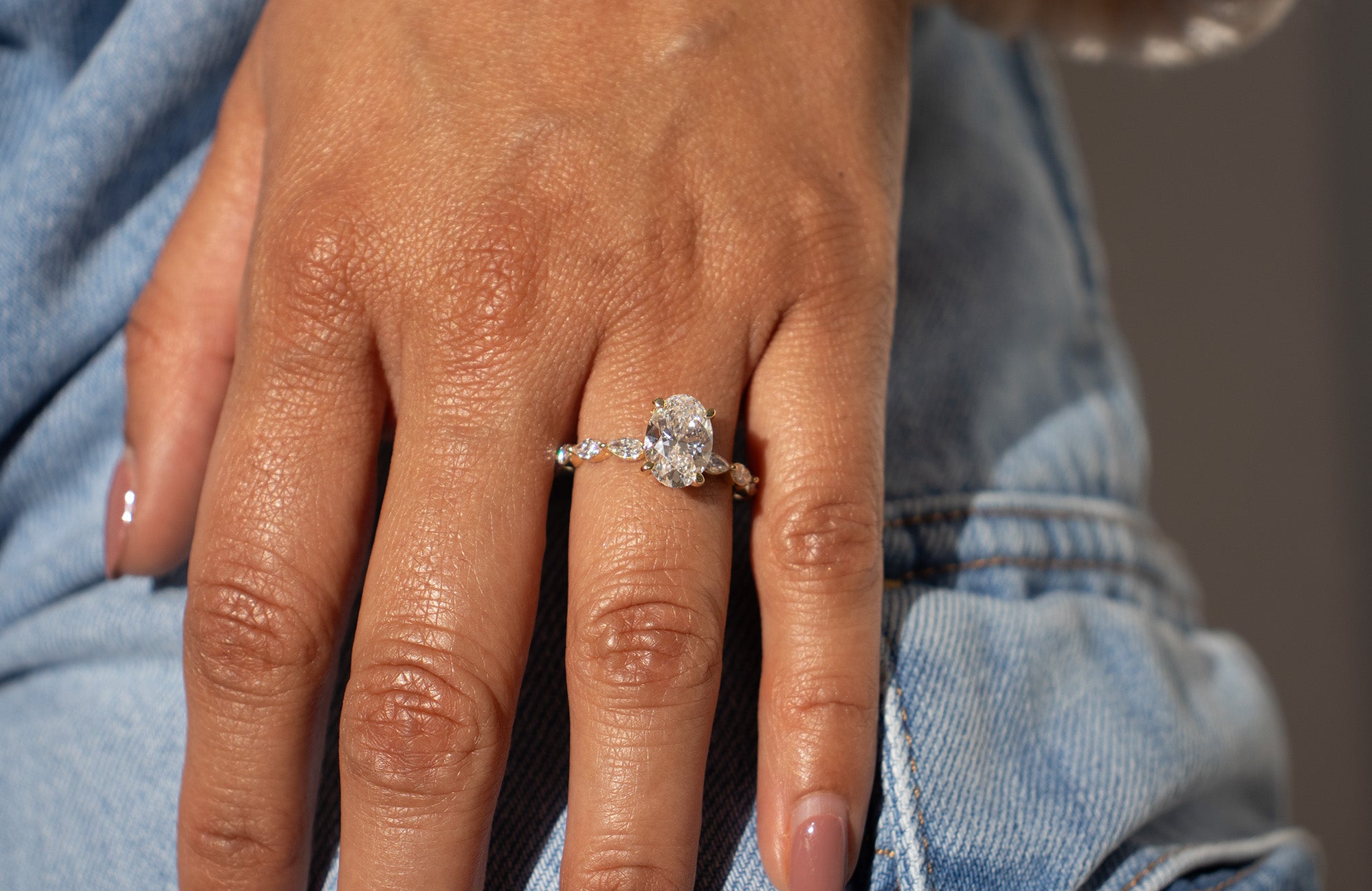 14K Gold Oval Cut Engagement Ring