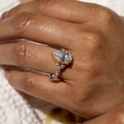 14K Gold Pear Cut Engagement Ring