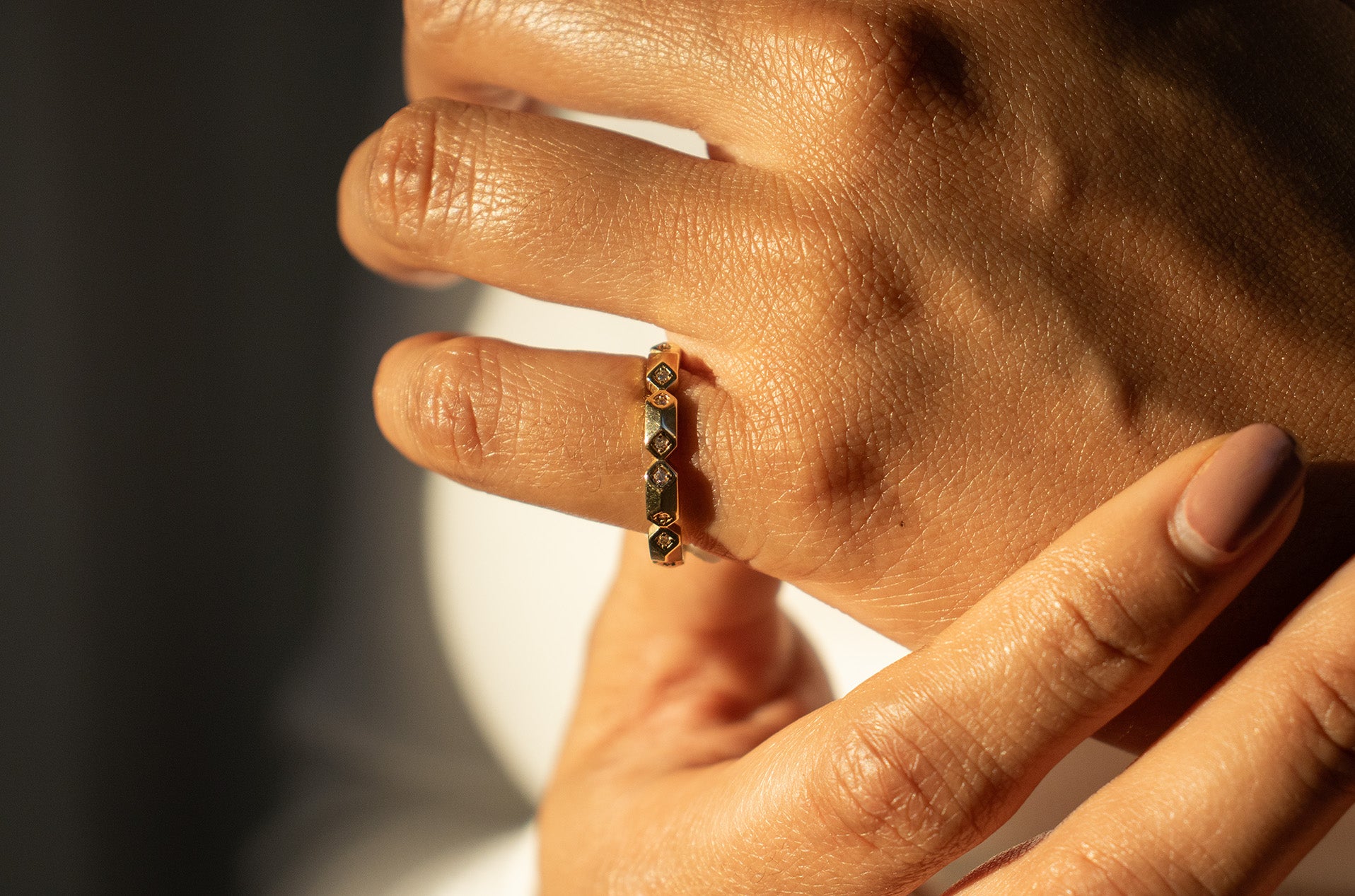 14K Gold Ring with Zirconias