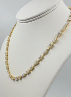 14K Gold Fancy Tennis Necklace