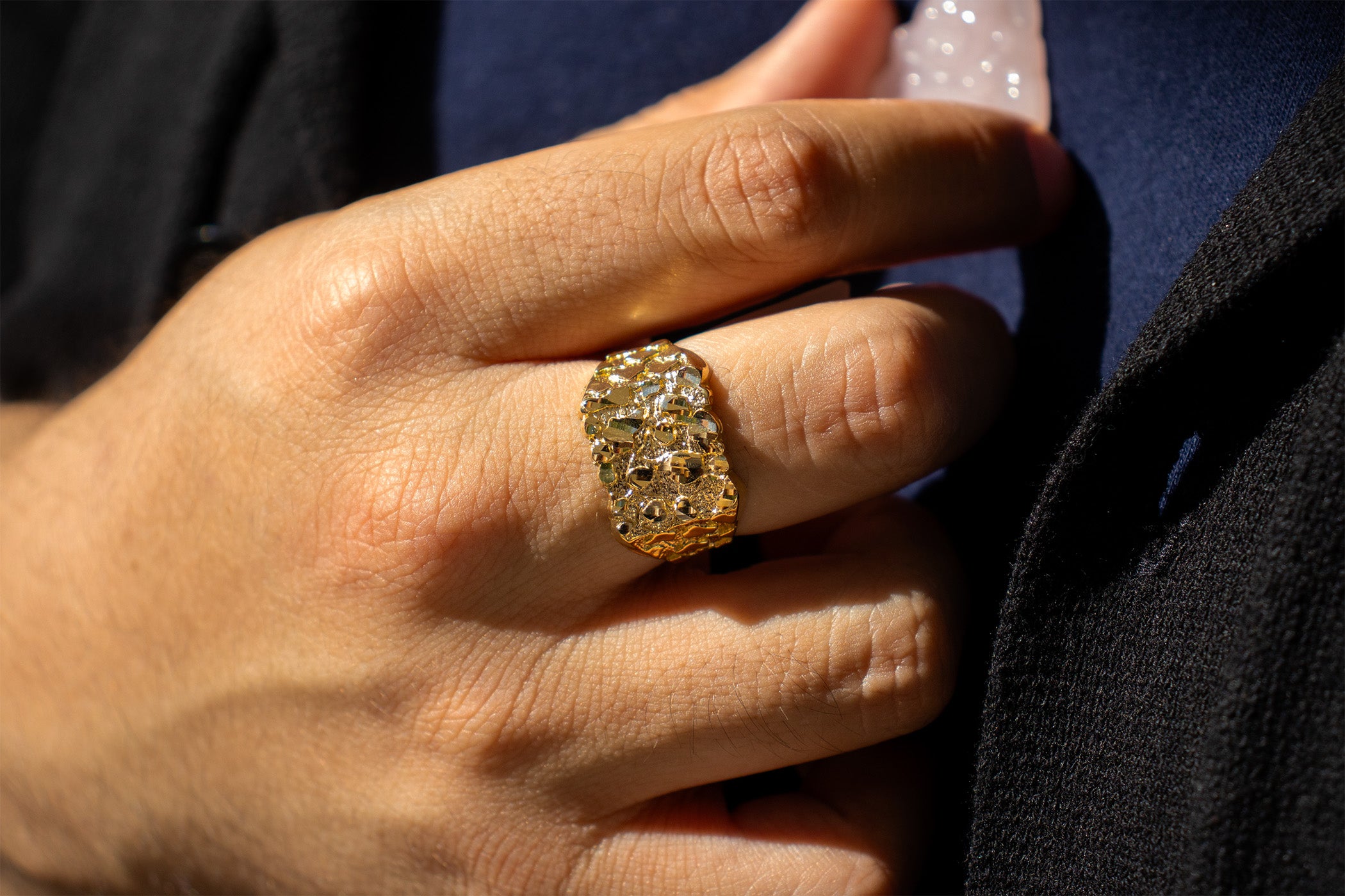 14K Gold Nugget Ring