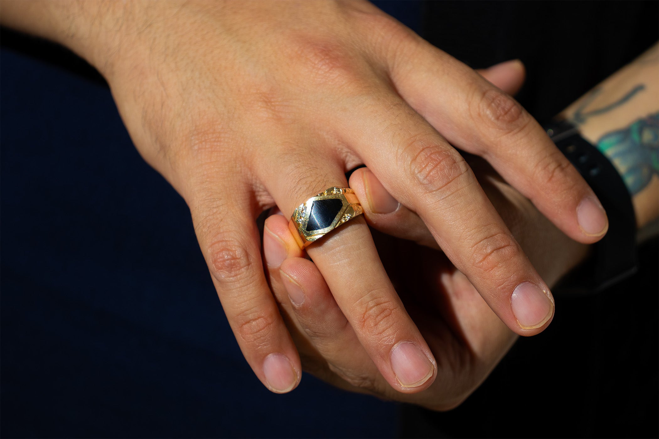 14K Gold Onyx Ring