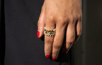 14K Gold Natural Diamond Zig-Zag Ring