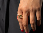 14K Gold Natural Diamond Zig-Zag Ring