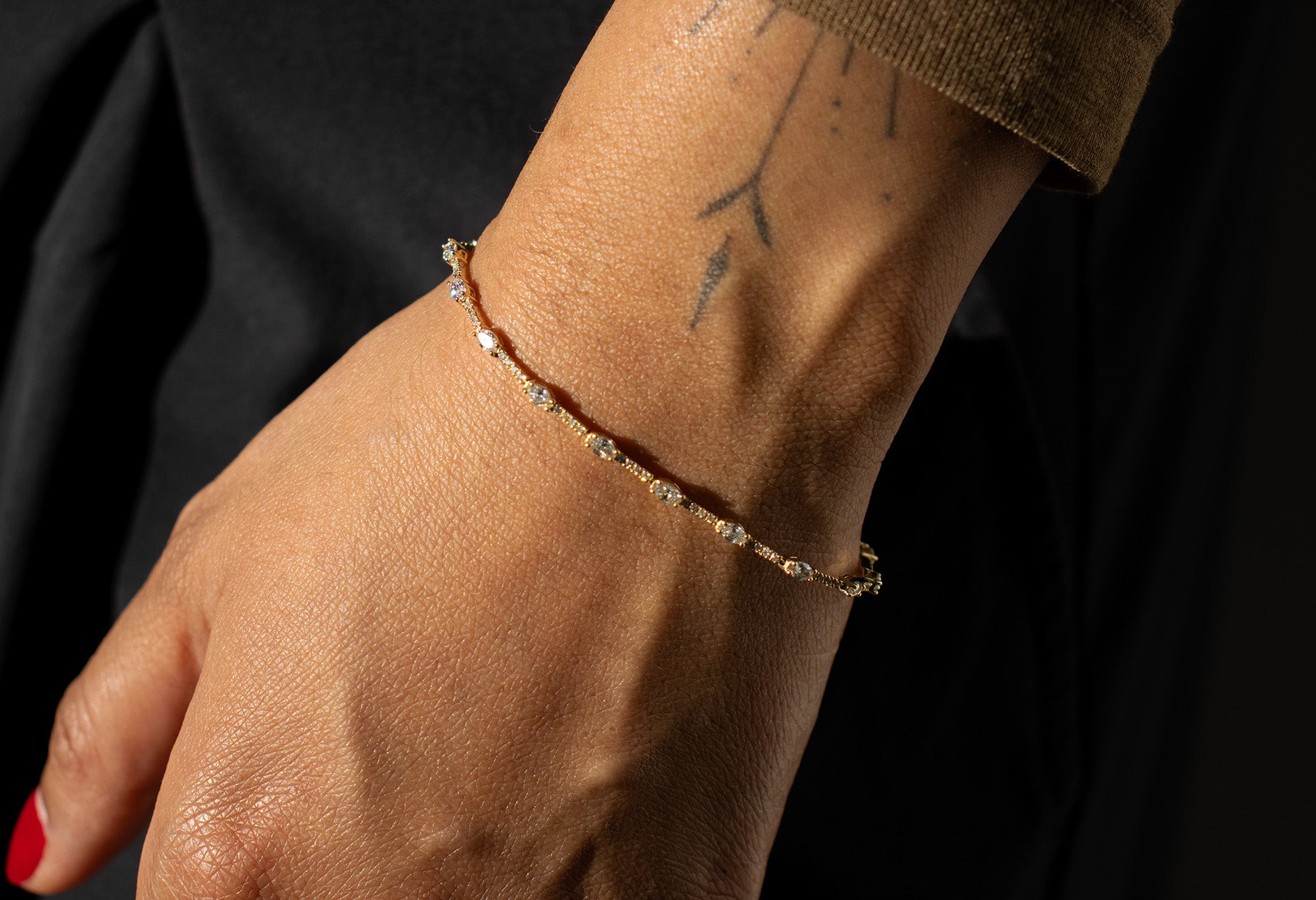 14K Gold VS Natural Diamond Tennis Bracelet